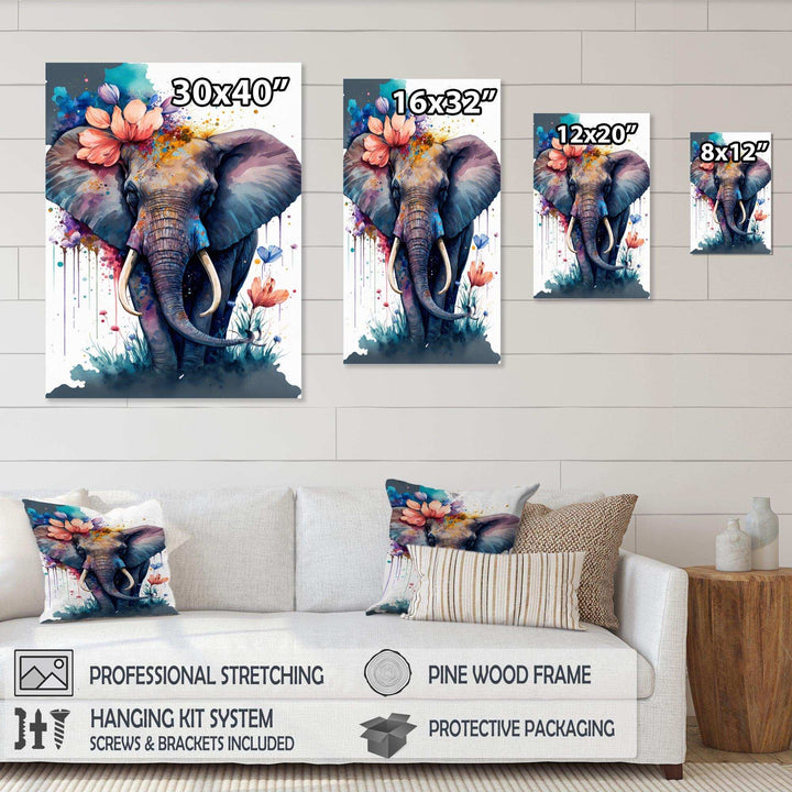 Cute Elefant Floral Art I