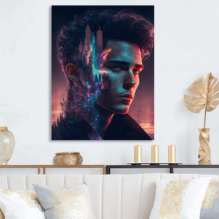 Double Exposure Man Portrait Sci-Fi II
