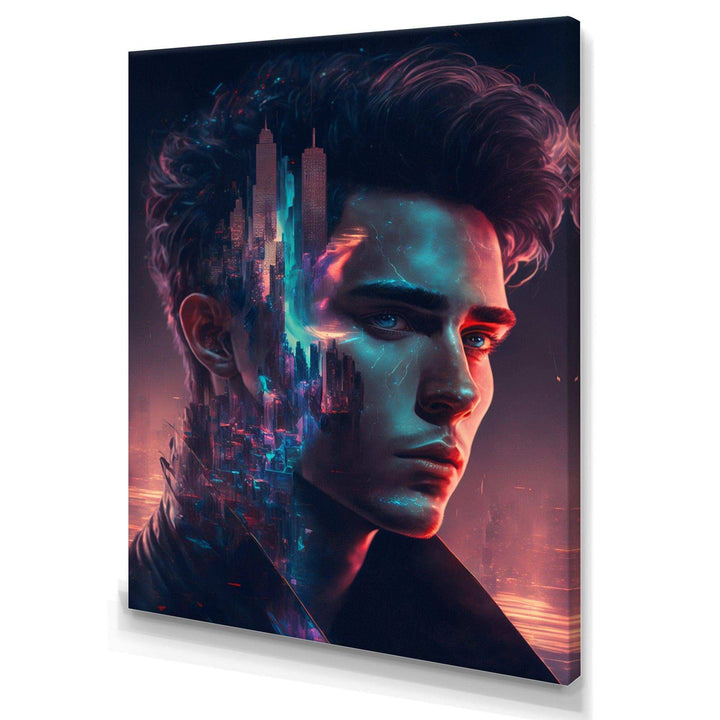 Double Exposure Man Portrait Sci-Fi II