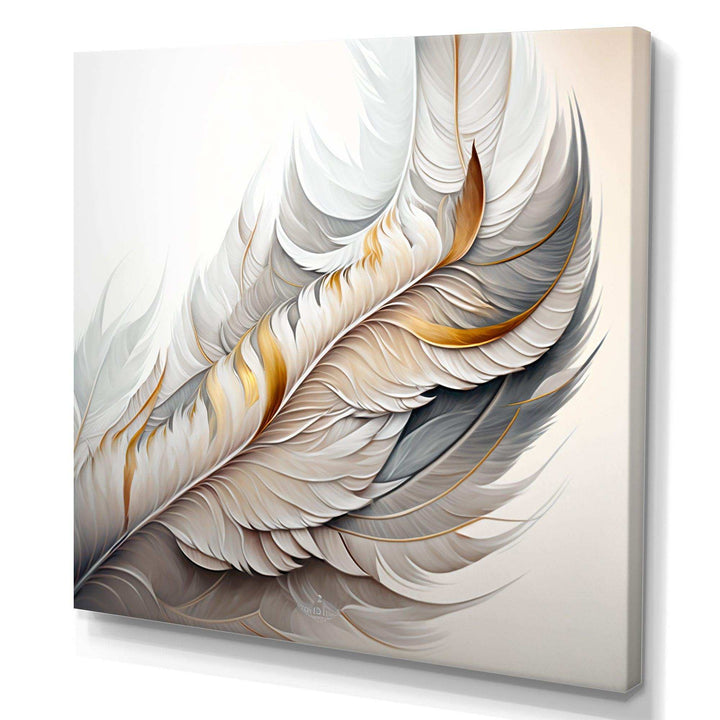 White Watercolor Feather  - Modern Wall Art Prints