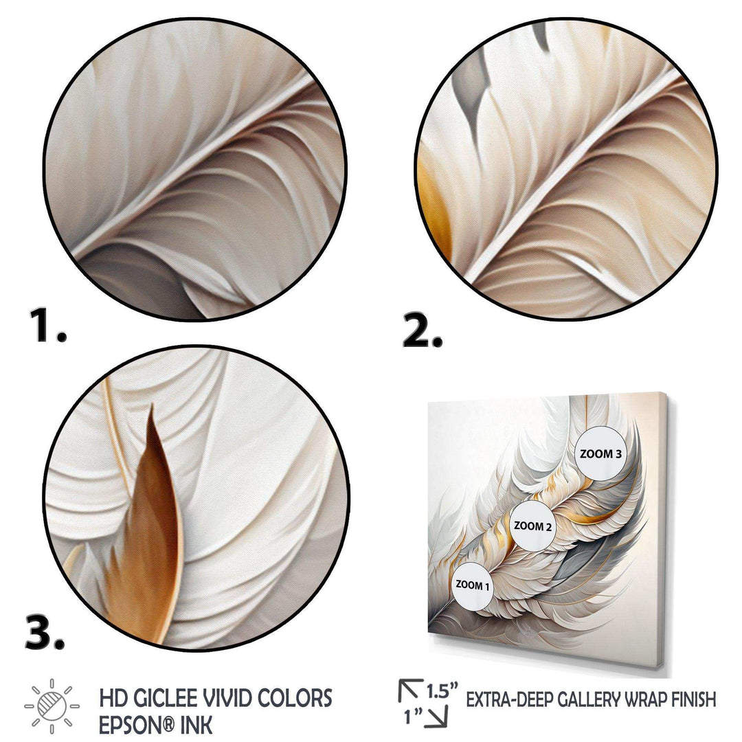 White Watercolor Feather  - Modern Wall Art Prints