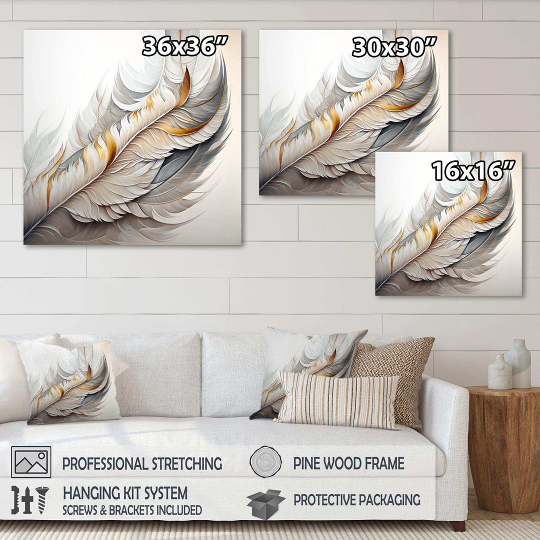 White Watercolor Feather  - Modern Wall Art Prints