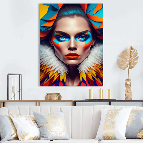 Colorful Sensual Woman In Fur Coat I