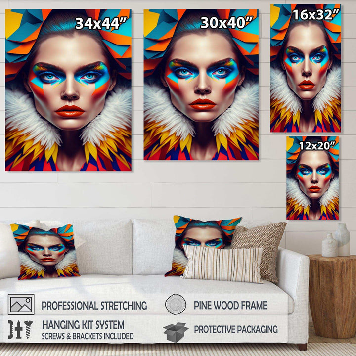Colorful Sensual Woman In Fur Coat I
