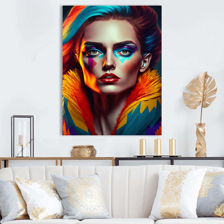 Colorful Sensual Woman In Fur Coat IV