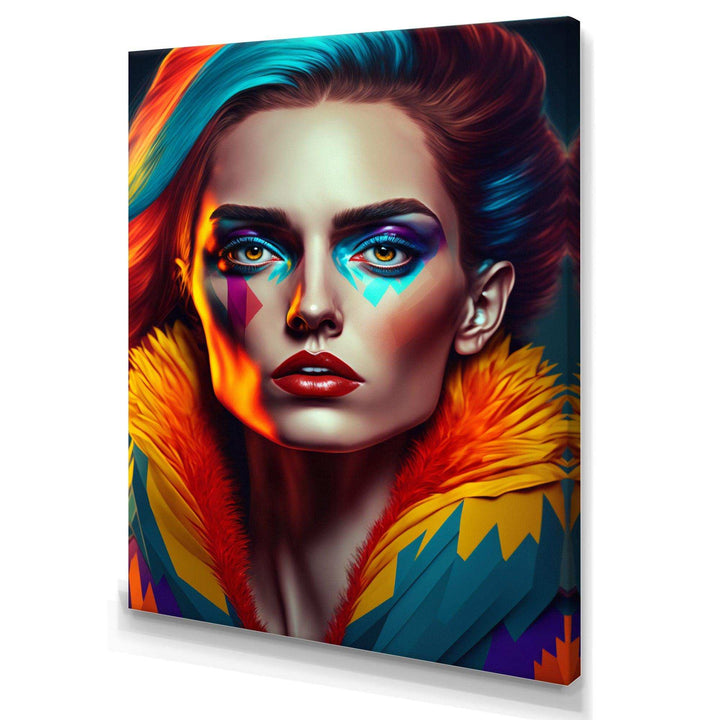 Colorful Sensual Woman In Fur Coat IV