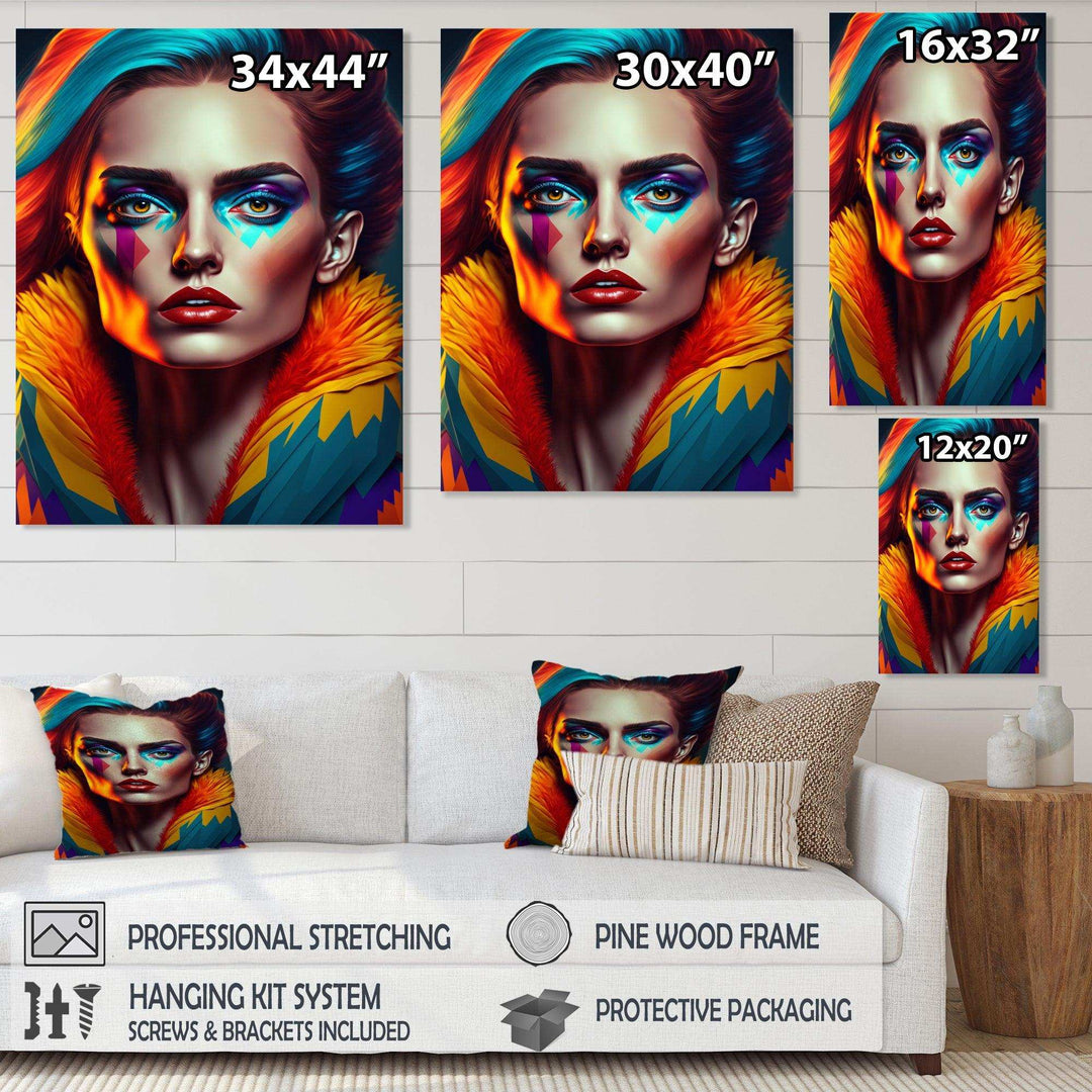 Colorful Sensual Woman In Fur Coat IV