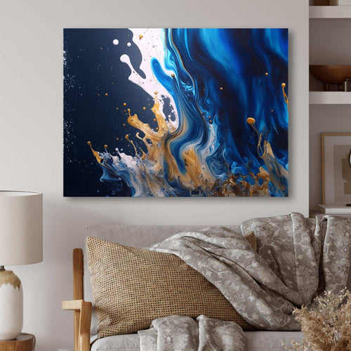 Ice Paint Splash I - Modern Living Room Wall Decor