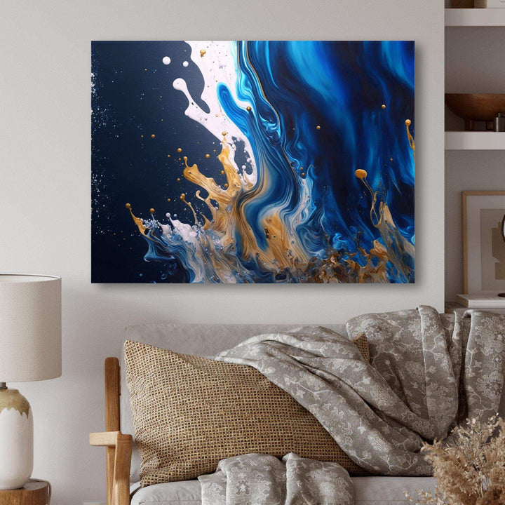 Ice Paint Splash I - Modern Living Room Wall Decor