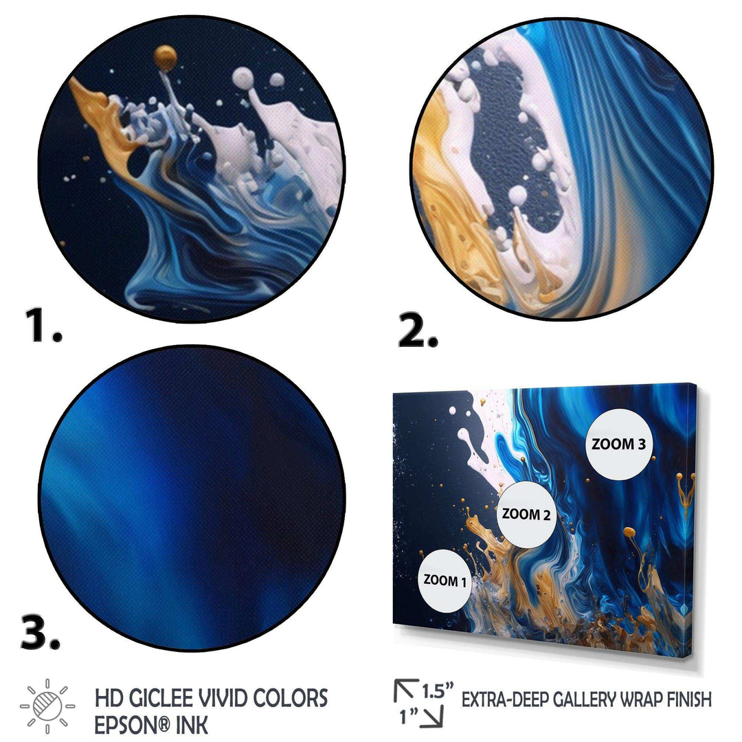 Ice Paint Splash I - Modern Living Room Wall Decor