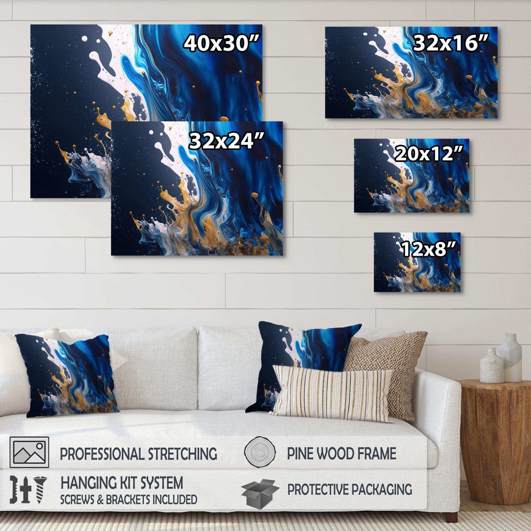 Ice Paint Splash I - Modern Living Room Wall Decor