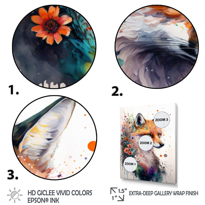Cute Fox Floral Art I