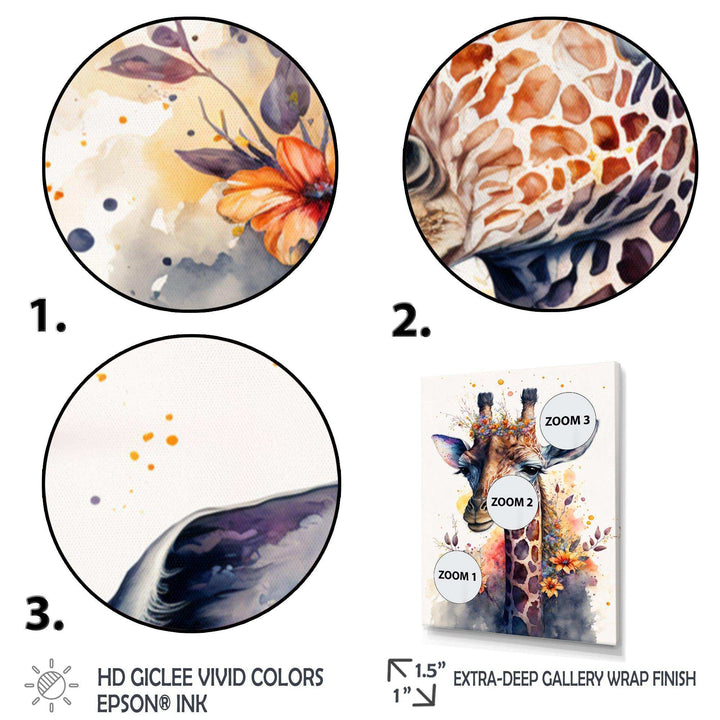 Cute Giraffe Floral Art I