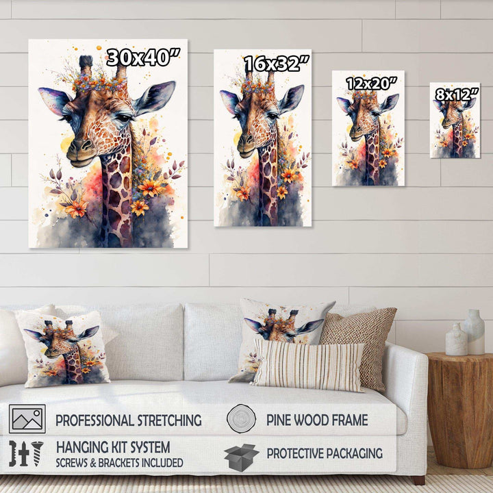 Cute Giraffe Floral Art I