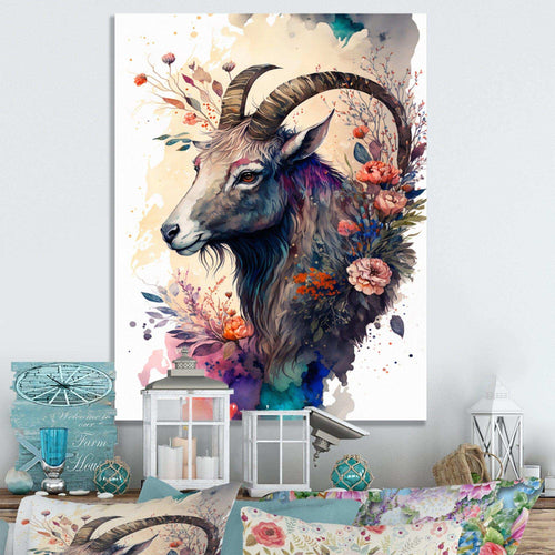Cute Goat Floral Art II