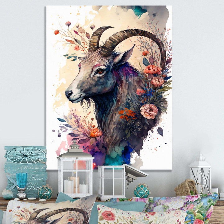 Cute Goat Floral Art II