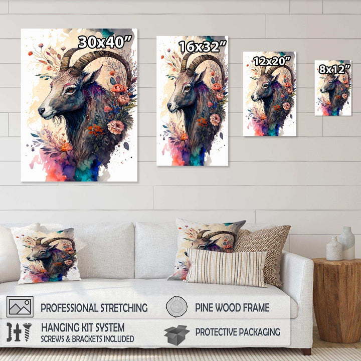 Cute Goat Floral Art II