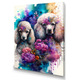 Cute Poodles Dog Floral Art