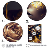 Gold And Black Floral Woman VII