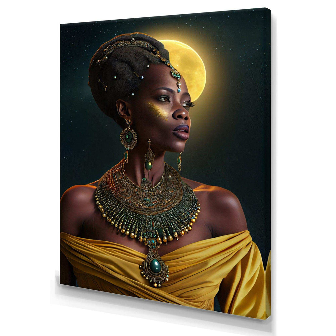 Emerald Queen African Woman Under Moon I