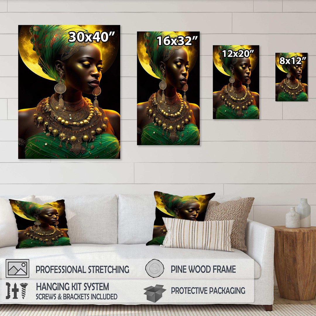 Emerald Queen African Woman Under Moon III