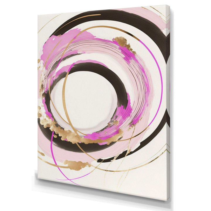 Pink And Gold Minimalist Art II - Modern Living Room Wall Decor