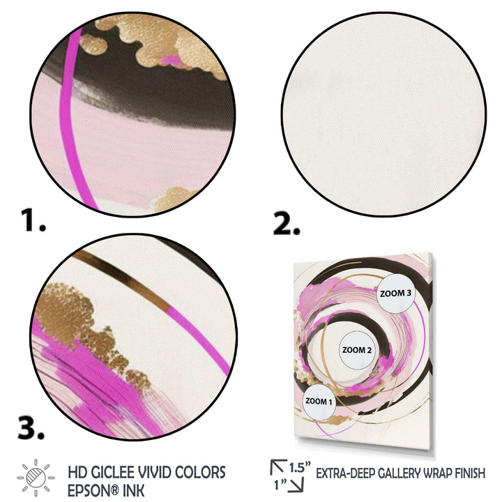 Pink And Gold Minimalist Art II - Modern Living Room Wall Decor