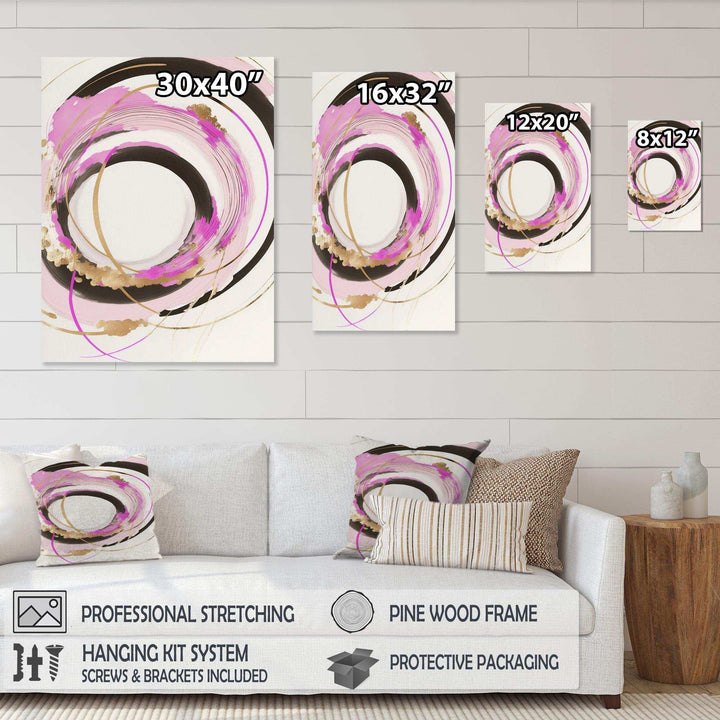 Pink And Gold Minimalist Art II - Modern Living Room Wall Decor