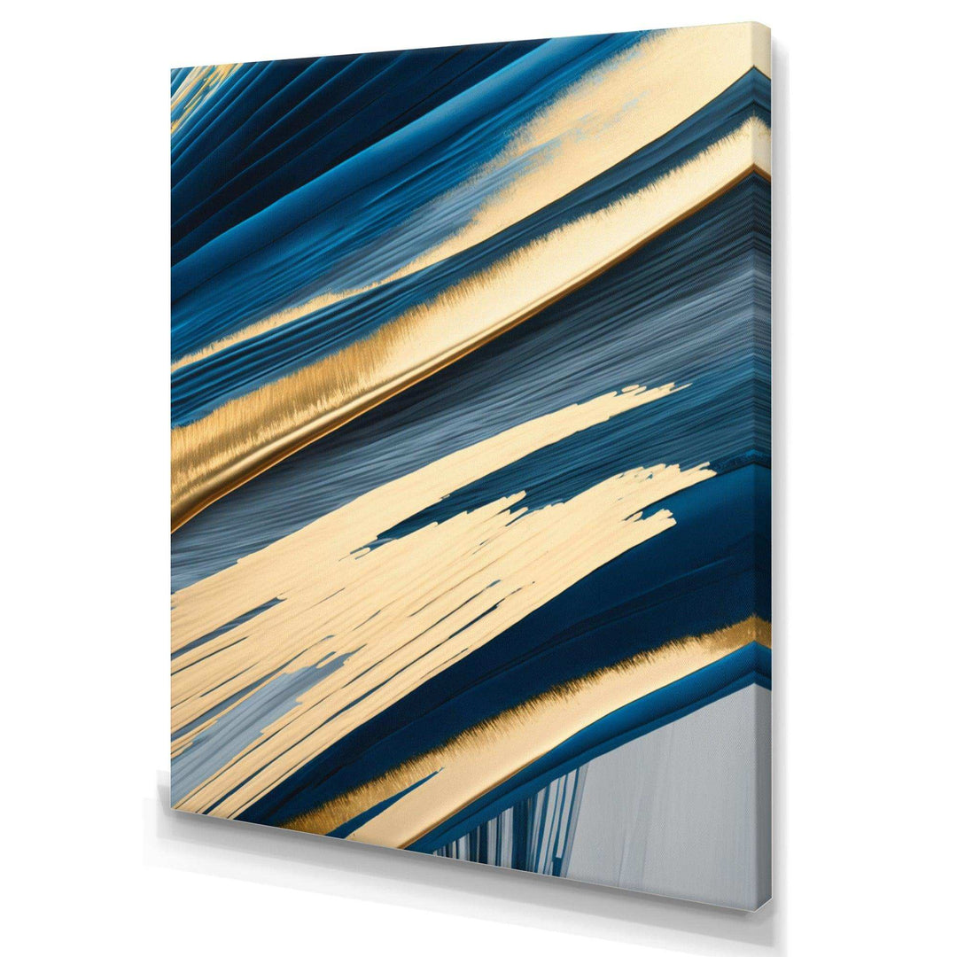 Bold Blue Brush Strokes I - Modern Bedroom Wall Art
