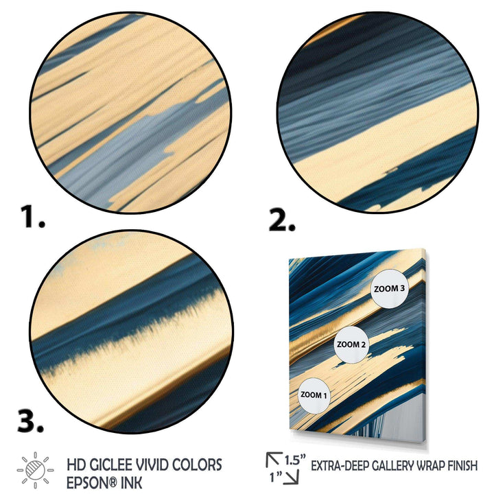 Bold Blue Brush Strokes I - Modern Bedroom Wall Art