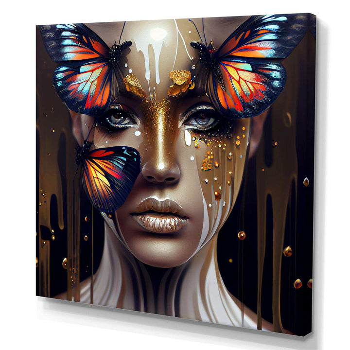 Sensual Woman With Colorful Butterfly VII