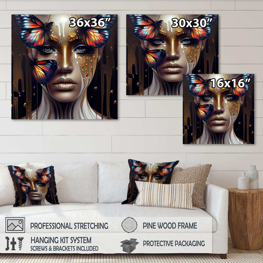 Sensual Woman With Colorful Butterfly VII