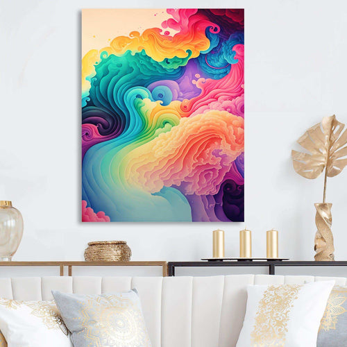 Multicolor Swirly Clouds I - Modern Canvas Wall Art