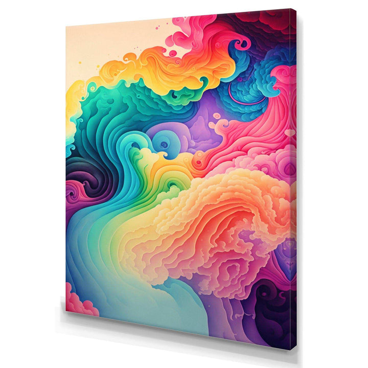 Multicolor Swirly Clouds I - Modern Canvas Wall Art