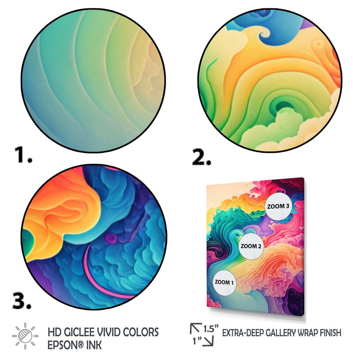 Multicolor Swirly Clouds I - Modern Canvas Wall Art