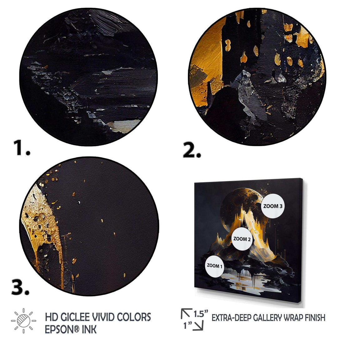 Black And Gold Mountain Landscape I