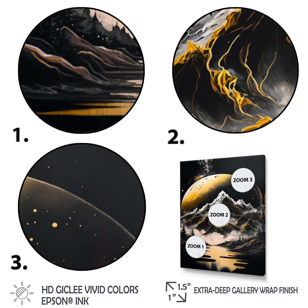 Black And Gold Mountain Landscape V