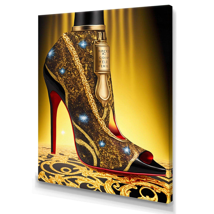 Black And Gold High Heel Shoe III
