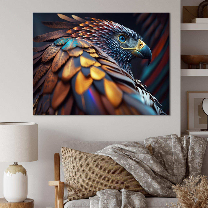 Macro Colorful Feather Eagle VI