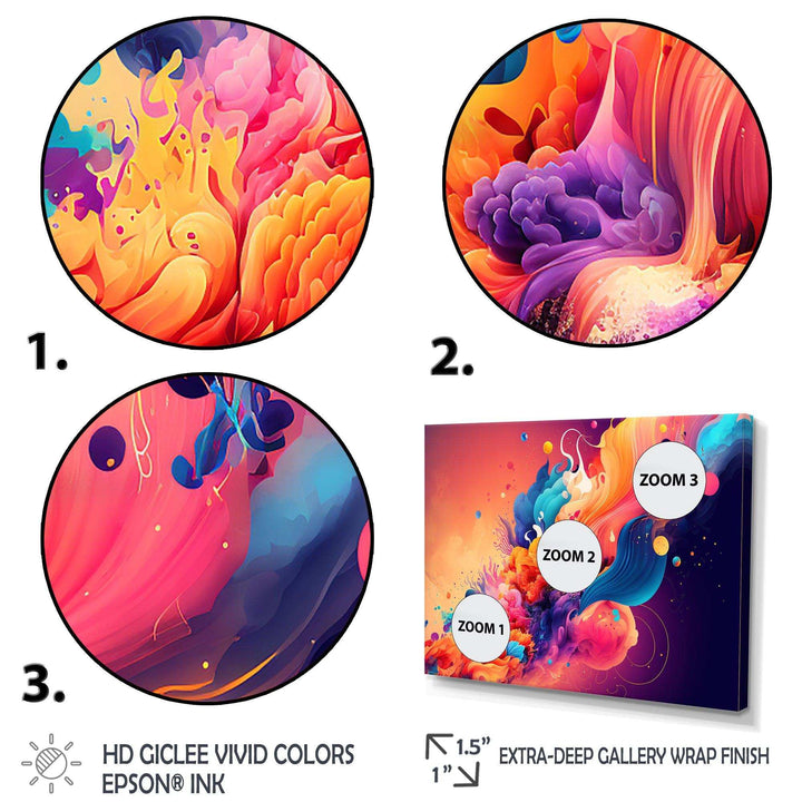 Vibrant Color Explosion I - Modern Canvas Wall Art