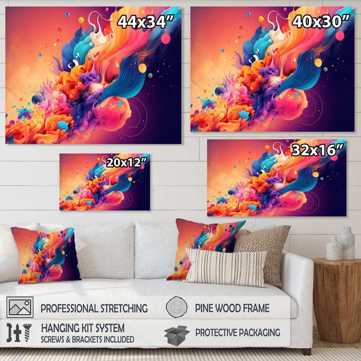 Vibrant Color Explosion I - Modern Canvas Wall Art