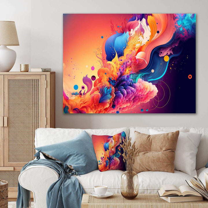 Vibrant Color Explosion II - Modern Living Room Wall Decor