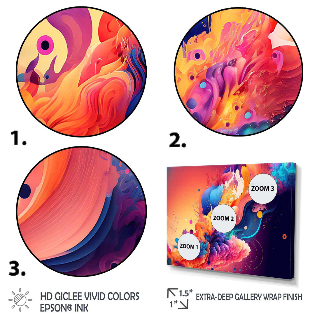 Vibrant Color Explosion II - Modern Living Room Wall Decor