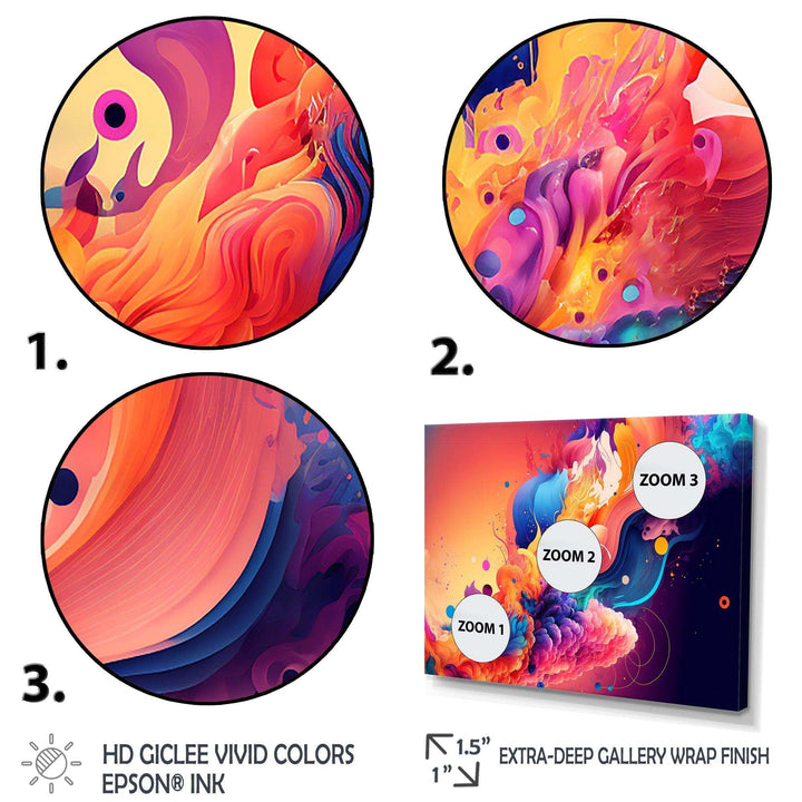 Vibrant Color Explosion II - Modern Living Room Wall Decor