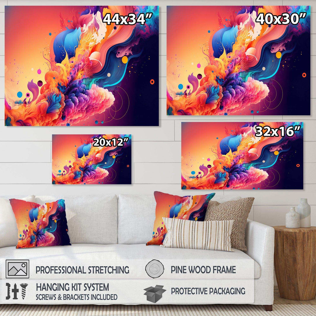 Vibrant Color Explosion II - Modern Living Room Wall Decor
