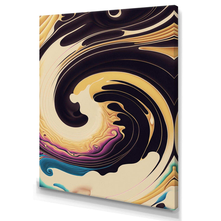 Purple, Gold And Blue Swirl I - Modern Living Room Wall Decor