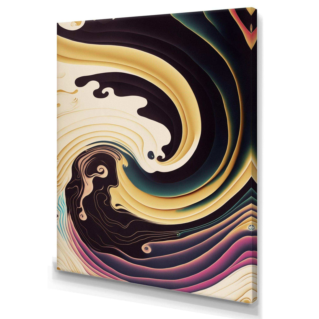 Purple, Gold And Blue Swirl III - Modern Bedroom Wall Art
