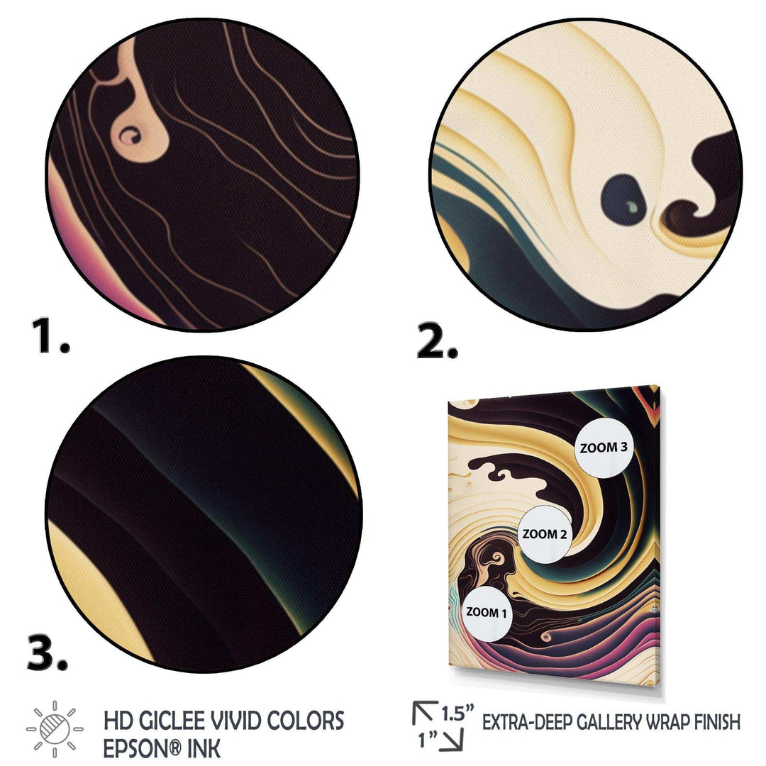 Purple, Gold And Blue Swirl III - Modern Bedroom Wall Art