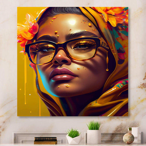 Stylish Arabic Woman With Floral Hijab IV