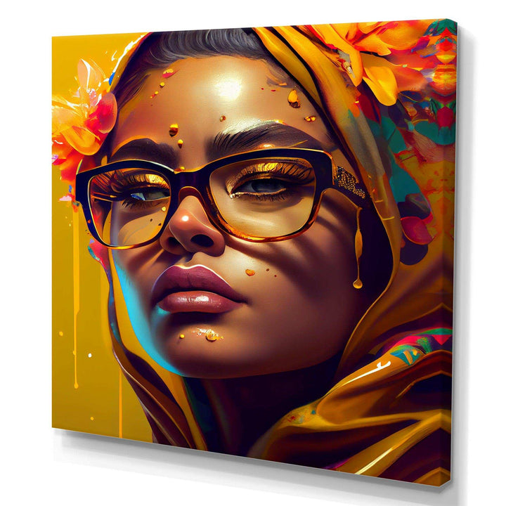 Stylish Arabic Woman With Floral Hijab IV